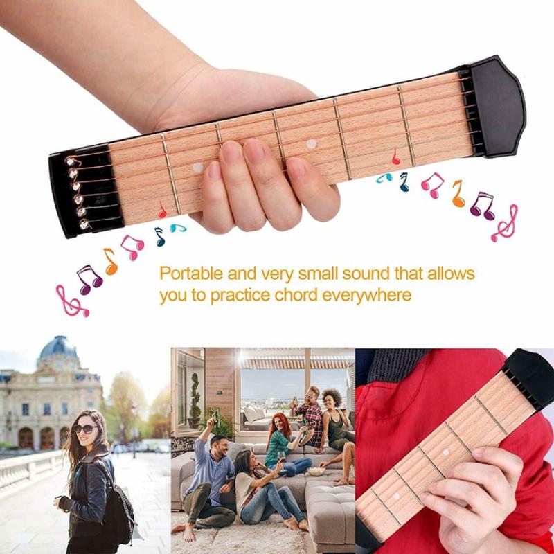 Gitarrentrainer 6 Bünde Taschengitarre Bass Fingerübungsinstrument Mini Gitarre Musikinstrumente Übungswerkzeug Geschenk für Anfänger