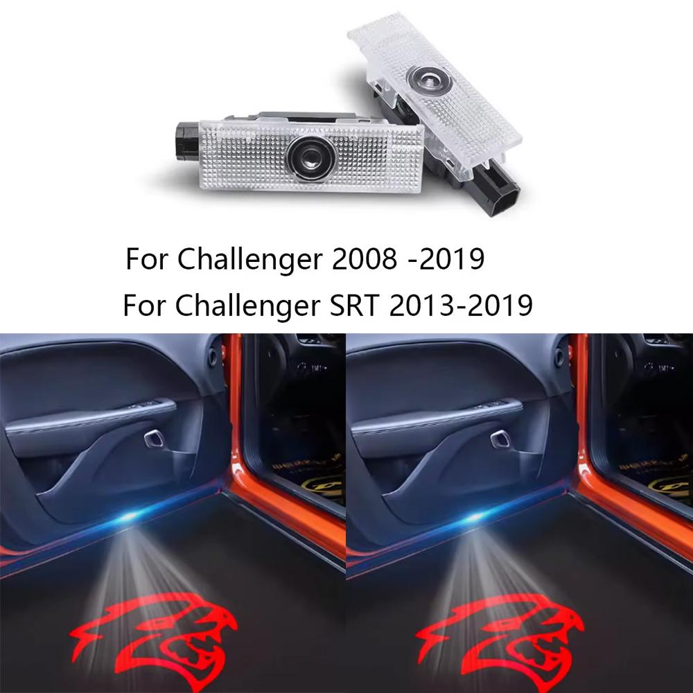 Red For Dodge Door Shadow Light 2pcs Dodge Courtesy Light Car Door Welcome Light For Dodge Challenger 2008-2019 SRT Car Styling
