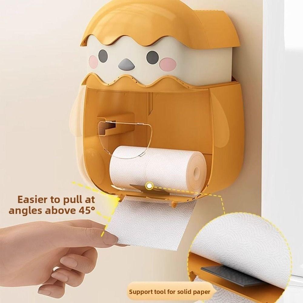 Cartoon Wall Mounted Tissue Holder Chick Shape Bathroom Sundries Storage Box  Kitchen Supplies