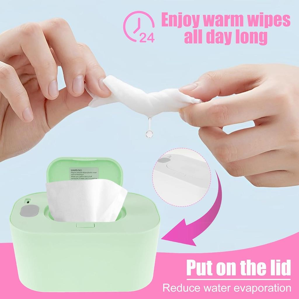 Baby Wet Wipes Warmer Large Capacity Wipes Dispenser Holder Case 4 Modes of Temperature Heating Control Outdoor Travel Newborn