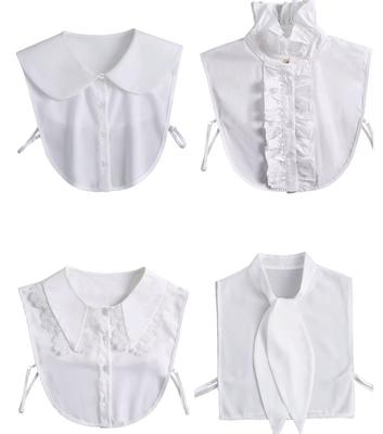 Colletto staccabile in cotone da donna per camicia camicetta maglione colletto falso decorativo mezza camicia bianca femminile accessorio colletto falso