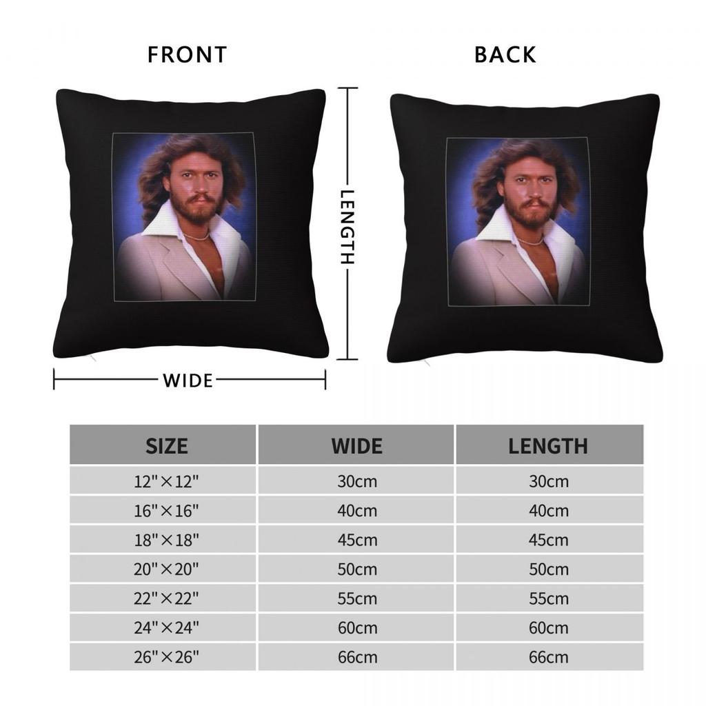 Federa per Cuscino Quadrata Bee Gees Barry Gibb Poliestere Lino Velluto Cerniera Creativa Decorativa Copricuscino per Stanza