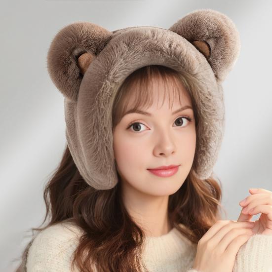Winter Earmuffs Bear Ear Decor Thickened Plush Ear Warmers Enlarged Snow Day Earmuffs Thermal Insulation Earmuffs