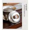 Premium Pure Titanium Tea Set With Gaiwan 3 Cups Modern Minimalist Kung Fu Ware Gift