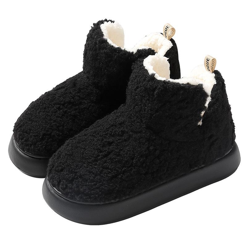 Plüschige thermische Baumwolltasche für Hausschuhe und Winter-Plateau-Hausschuhe für Zuhause, Haushaltswolle, Winter-Baumwollschuhe