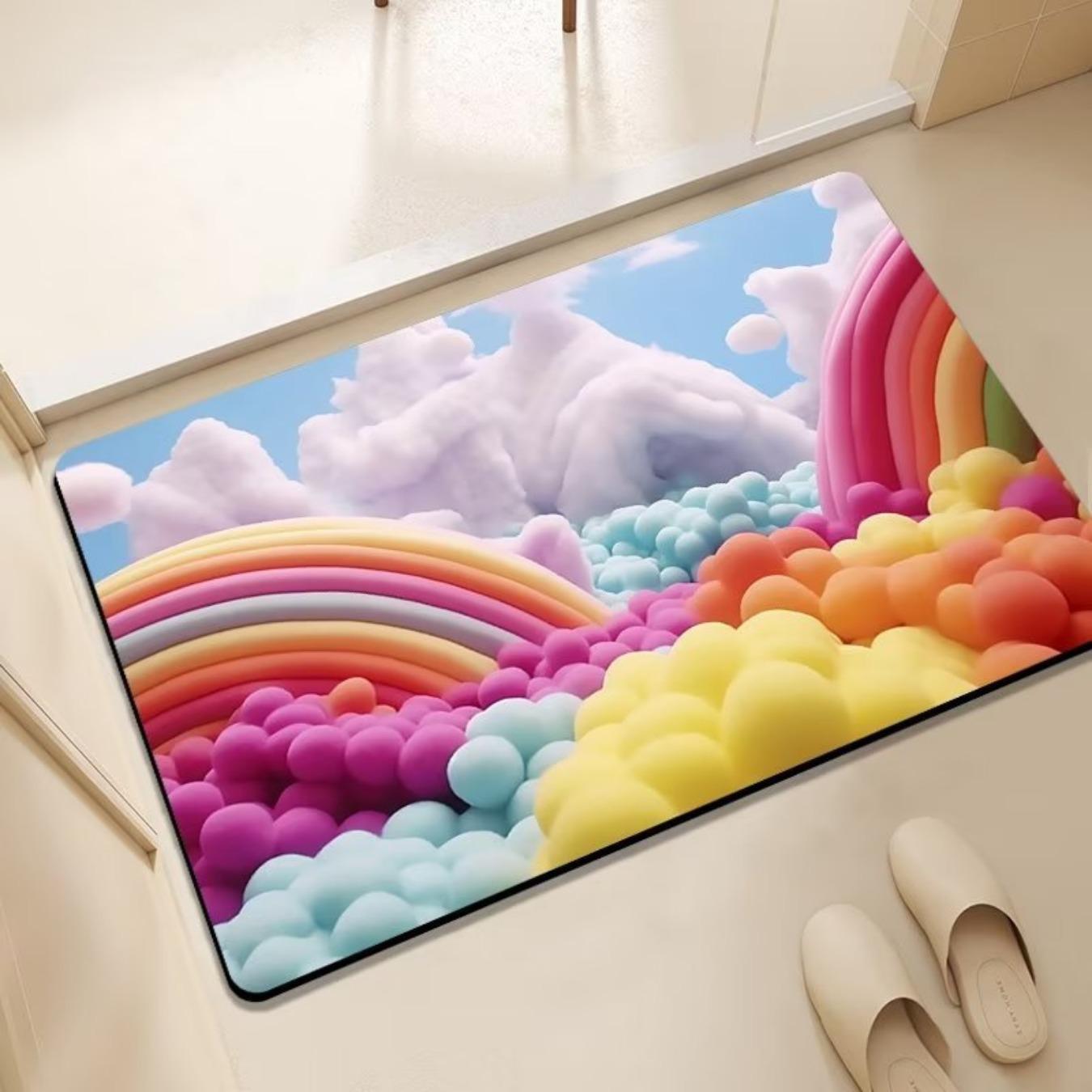 Диатомовая печать в ванной комнате утолщающий коврик для ванной нескользящие ковры — фото 7