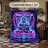Mandala Theme Throw Blanket Custom Name Text Personalized Blanket Soft Cozy Blanket for Home Sofa Bed