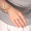 Elegant Leaf Upper Arm Cuff Open Jewelry Set Fashion Armband Ring Set Party