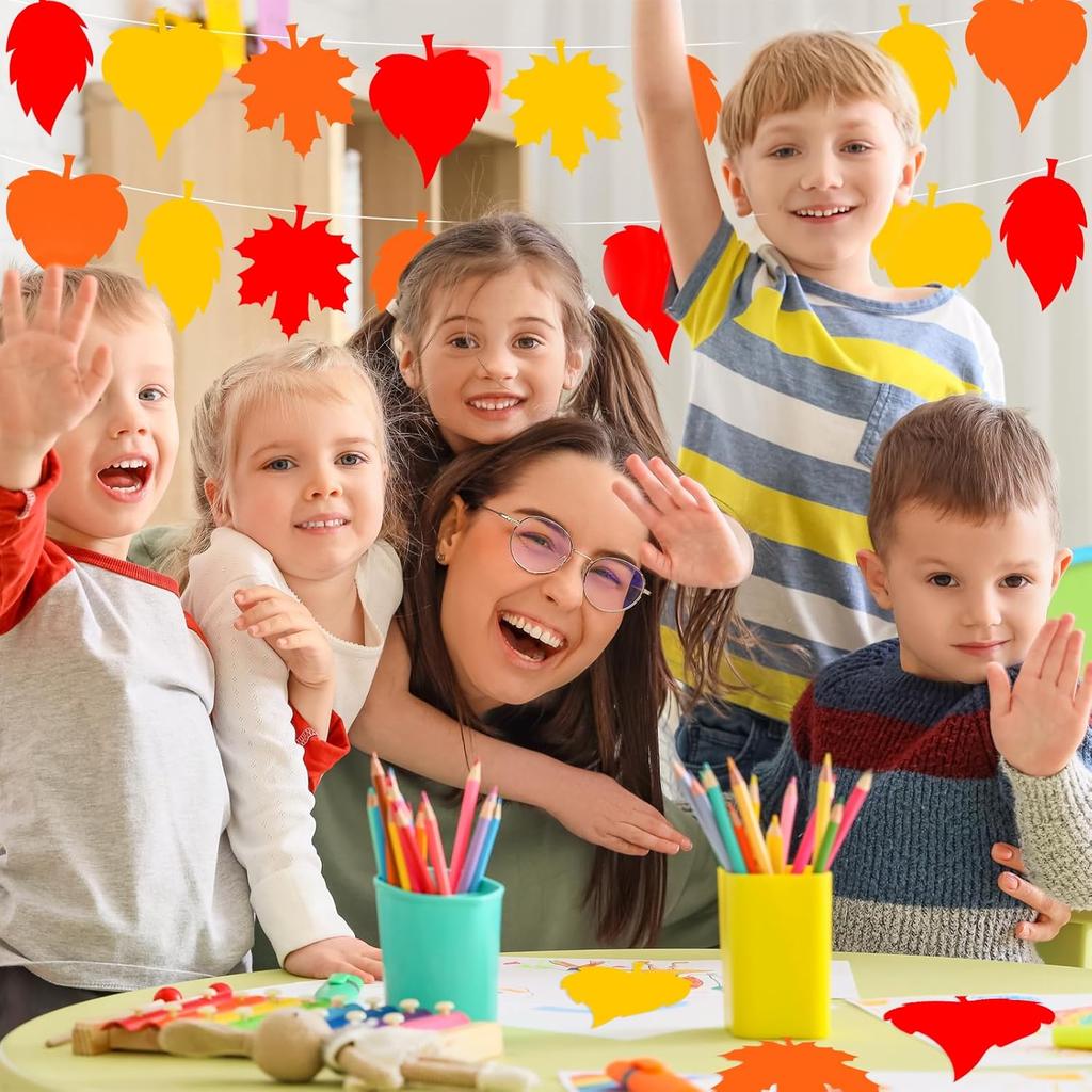 90 Pieces Fall Leaves Cutouts Thanksgiving Bulletin Board Decorations Paper Cut Outs Assorted Colors Fall Leaves Die Cuts for Classrom Autumn