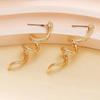 Elegant Gold And Silver Snake Design Alloy Stud Earrings For Women Fashion Accessory