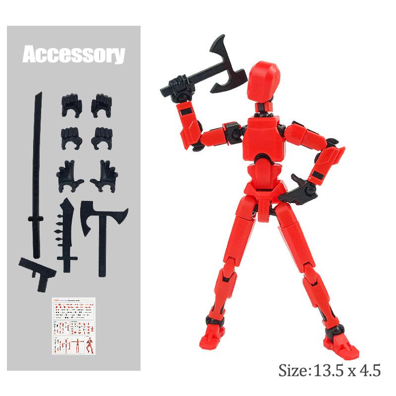 1/4/6PCS Assembled Titan T13 Action Figures Robot Set Toy for Kid 3D Printed Multi Movable Joints Lucky Doll Decora Adult Gift