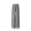 Japanese and Korean Elastic Waist Lace Washing Denim Wide-leg Pants for Women's Classic Sweet Straight-leg Casual Pants