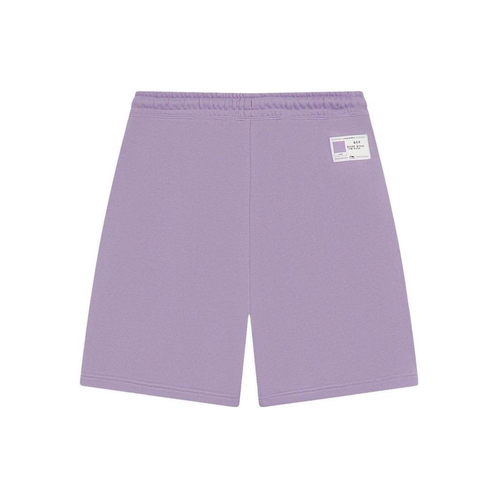 Lining Pure Color Logo Patch Lace-Up Shorts Men Bottoms Purple AKSS629-7