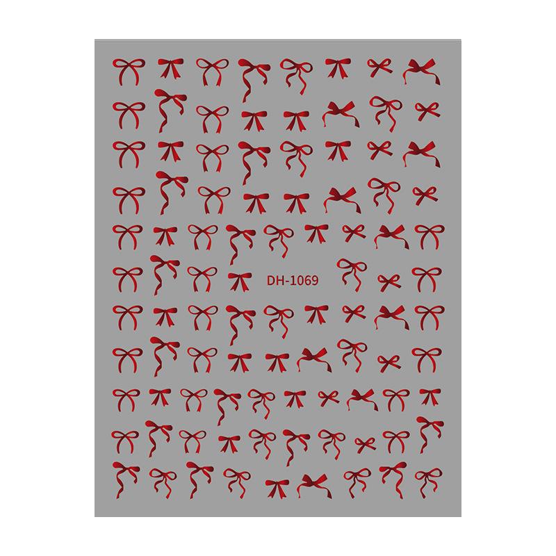 Redanco3D Cartoon Bow Nail Stickers - Cute Gold & Silver (DH-1069)
