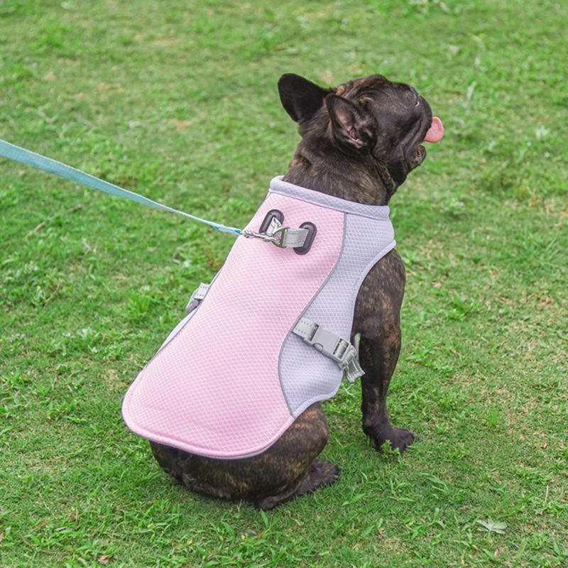 Pet Dog Cooling Vest Harness Dog Summer Clothes Harness Adjustable Dog Reflective Quick-Dry Mesh Vest for UV-Protections
