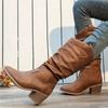 Women's Boots 2026 Autumn High Top Fashion Boots Women's Solid Color Set Toe Retro Knight Boots