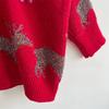Christmas Holiday Sweater Handmade Sequined Christmas Tree Deer Jacquard Thick Pullover Sweater 3605 KTB