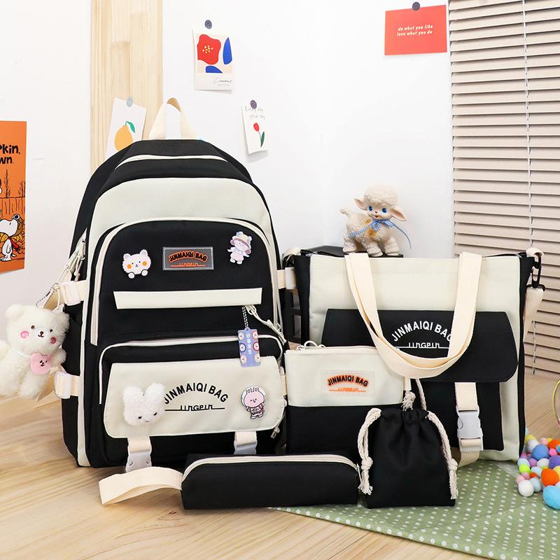 Schoolbags for Girls Elementary School Students Five Piece Backpacks for Middle School Students Junior High School Students Backpacks