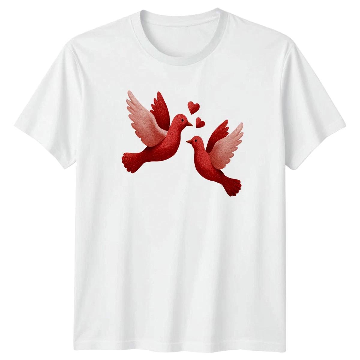 Love Birds Valentines Day Mens T-Shirt Womens Tee Graphic Unisex Top XXXXL