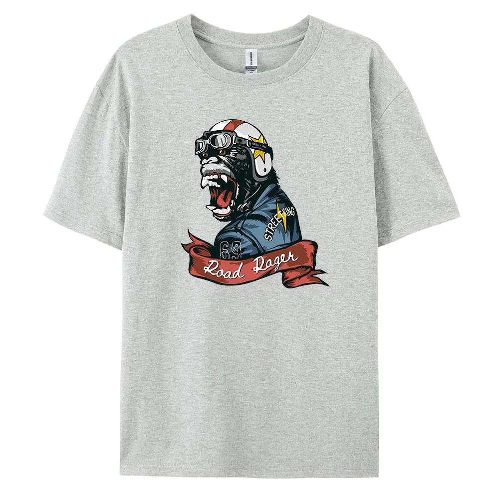Orangutan Men's Casual Short-sleeved T-shirt with 100% Cotton Fashion print Tees oversize