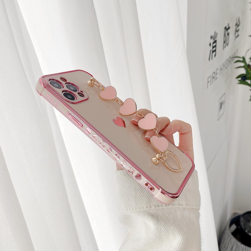 6D side electroplated love bracelet for iPhone17promax mobile phone case Apple 16 eye protection case 15