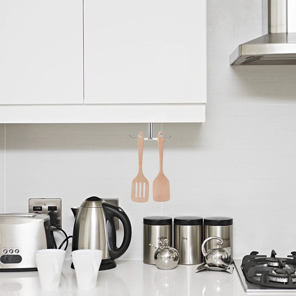 360 Degree Rotation Utensil Hanging Rack Stainless Steel Coat Hangers Sundries Hooks  Bathroom