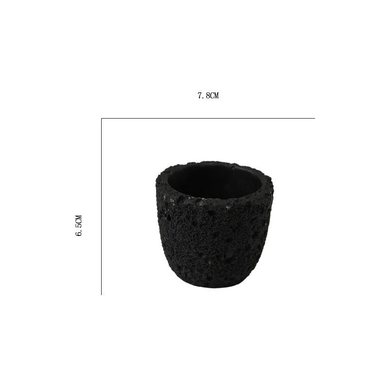 Milk White Creative Volcanic Stone Pattern Cement Succulent Flower Pot Office Home Desktop Decoration Green Plant Flowers