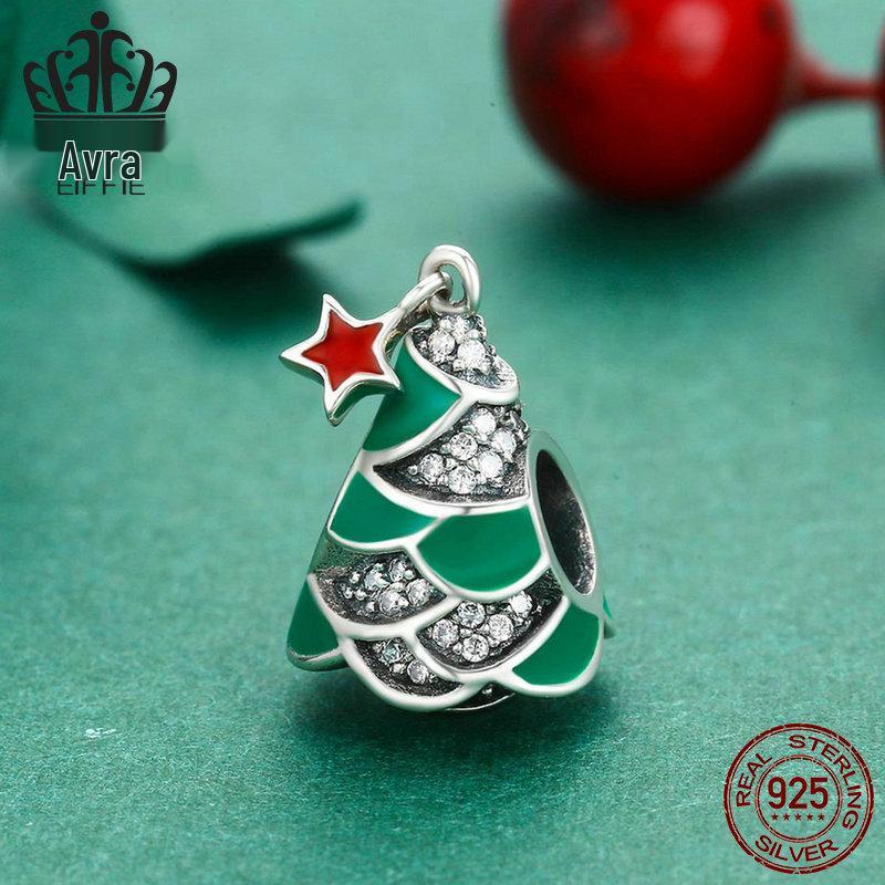 Everle 2020 Christmas Tree S925 Sterling Silver Diamond Beads DIY Bracelet Accessory SCC307