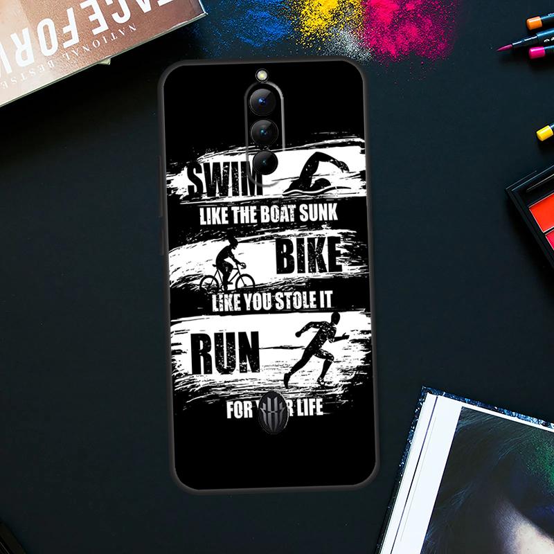 Swim Bike Run Triathlon Case For ZTE Nubia Red Magic 9 8 8S Pro Plus RedMagic 6S 7S Pro 6 7 Pro 5S 6R 5G Back Cover