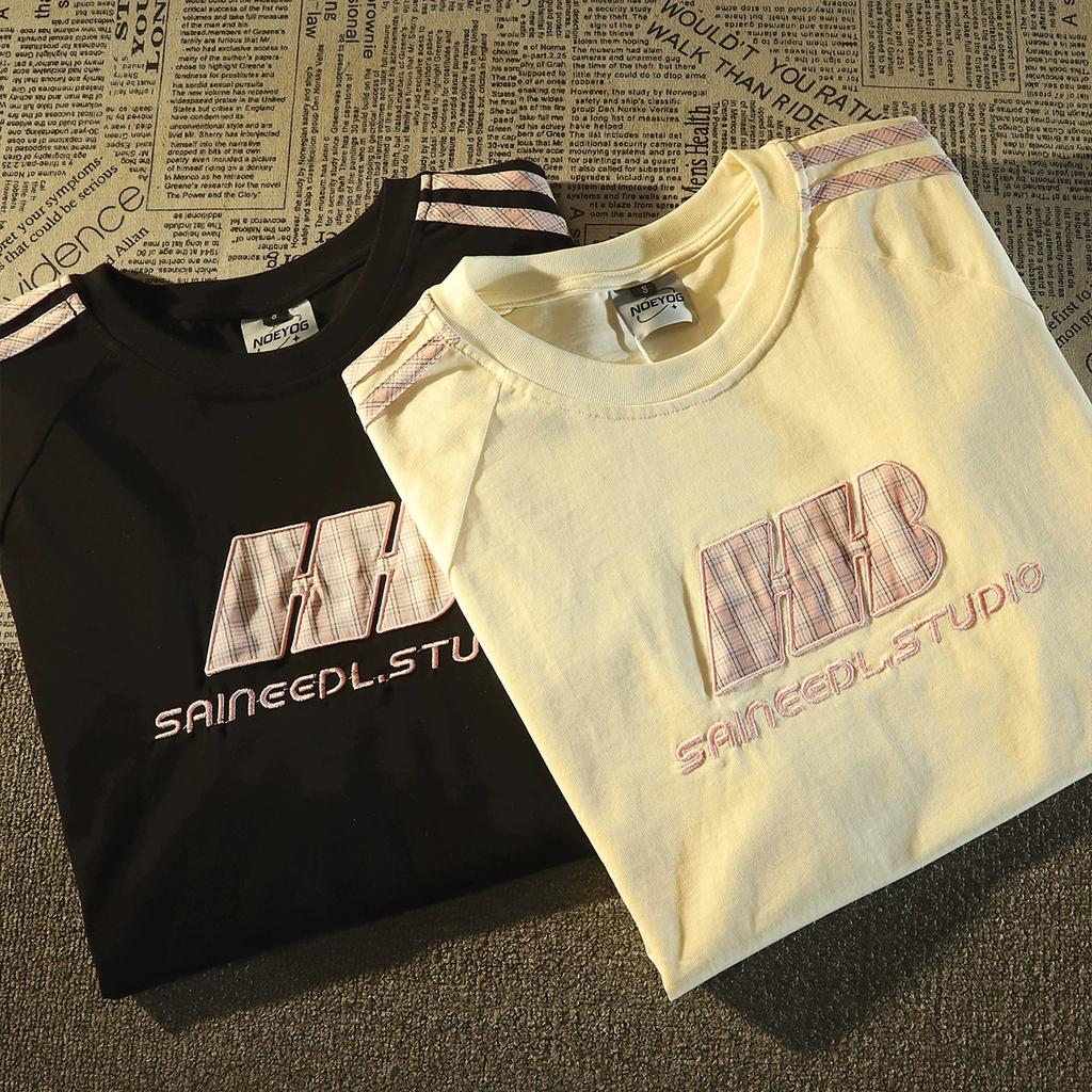 Summer Short Sleeve t T-shirt Men's English Graffiti Letter Printing Stylish T-shirt Cotton Fashion Brand Top