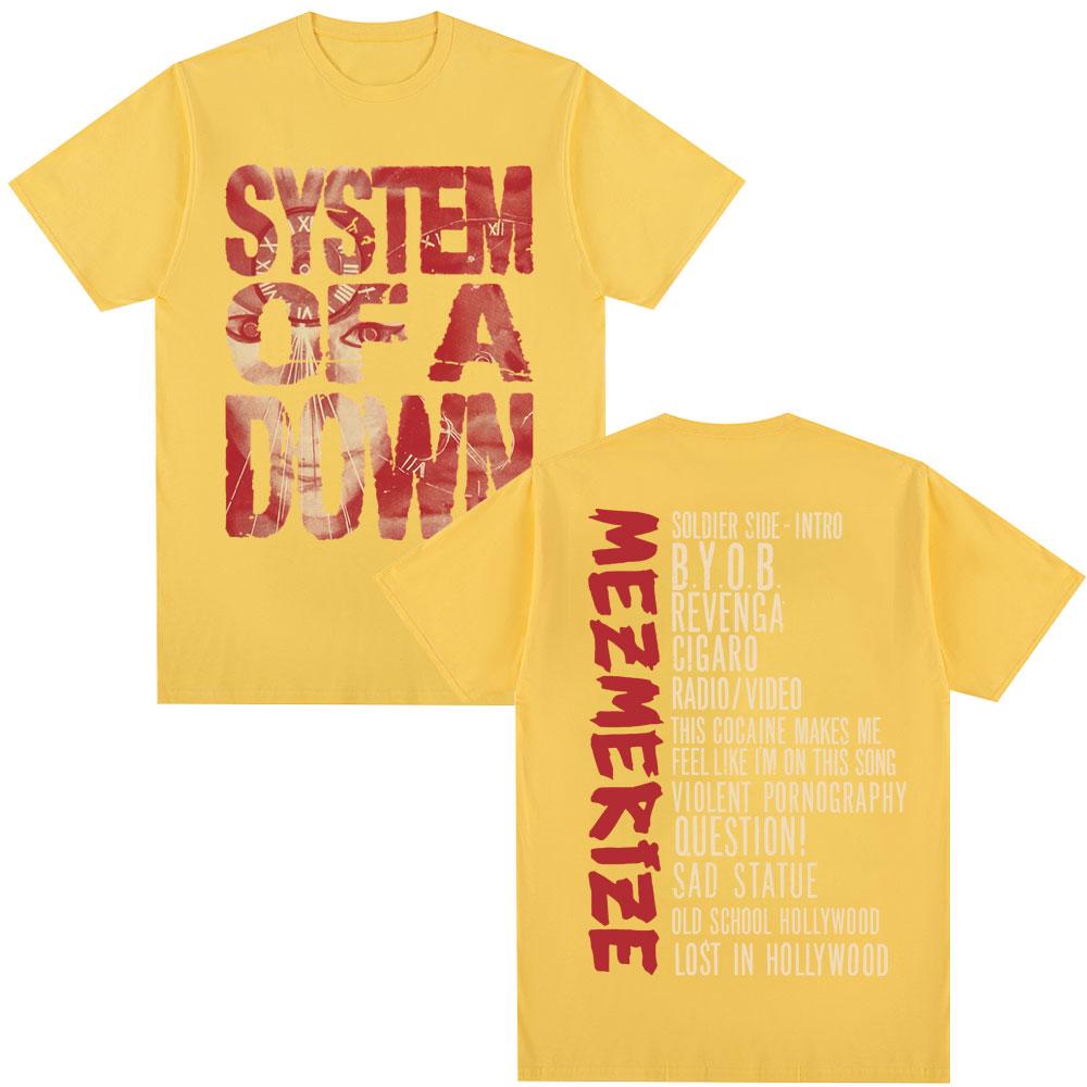 Rock Band System of A Down Mezmerize Album T Shirts Hip Hop Harajuku Vintage Gothic T-shirt Men Women Cotton Oversized T-shirts