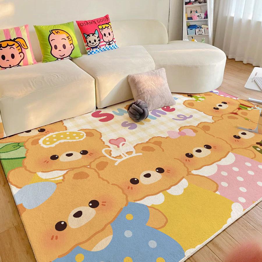 

Ковер из кристального бархата, коврик для двери, мультяшный коврик для спальни, прикроватная тумбочка для ванной, противоскользящие накладки для дома, мягкие ковры, новые 40x60cm