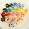 Dopamine Flower Ear Buckle Earrings Titanium Steel Stylish Simple Camellia Earrings Pastoral Jewelry