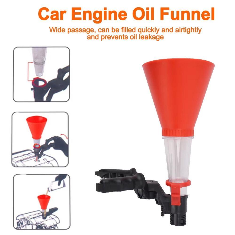Leak-Proof Car Refueling Funnel Threaded Type Oil Filling Kit  DIY Essential