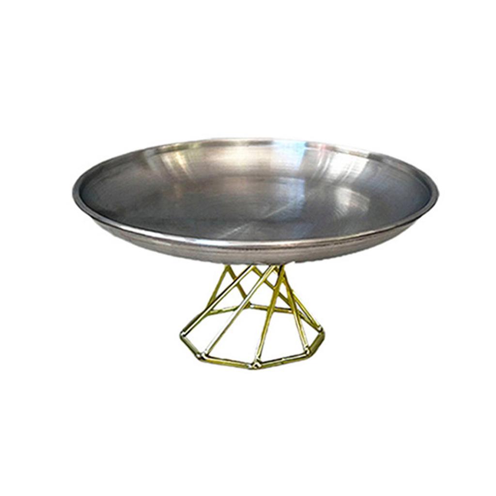Stainless Steel Platter for Kitchen High-foot Storage Plate Dessert Serving Tray Home Interior Desktop Decoration