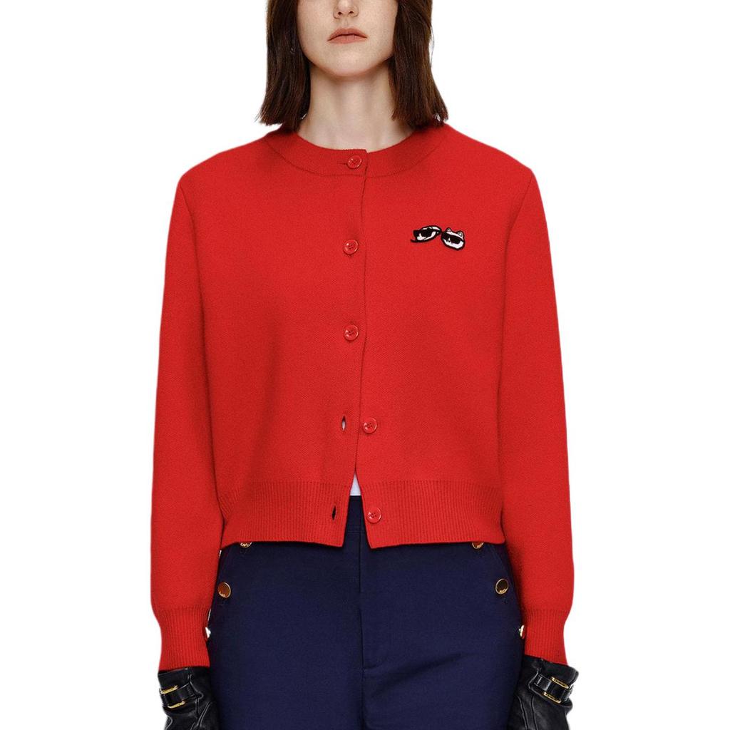 Karl Lagerfeld Ikonik Cardigan Round Neck Single-Breasted Sweater Women Sweater M21L2228500