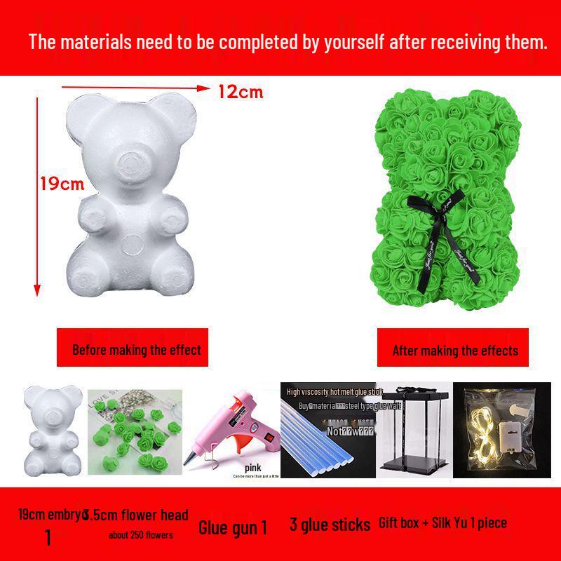 DIY Rose Bear Kit: Creative Foam Bear for Girlfriend's Birthday or Valentine's Day.