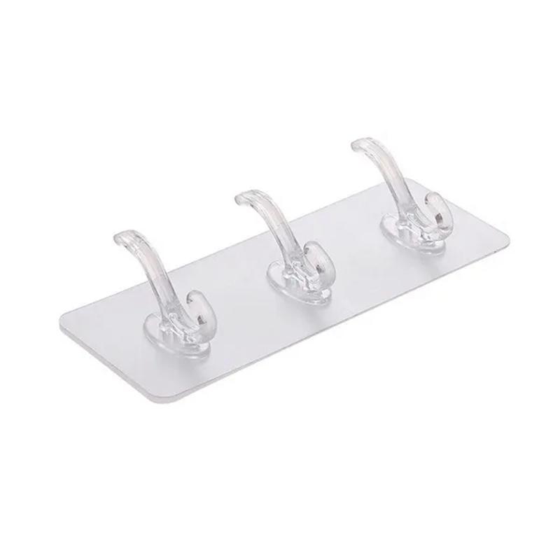 Hook Transparent Bathroom Wall Hanging Home Finishing Storage Tool Punch-free Continuous Row of Hooks Strong and Seamless Door Hanger
