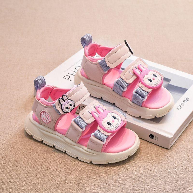 

Модные сандалии для девочек, летняя детская пляжная обувь, сандалии-принцессы с открытым носком для девочек 36