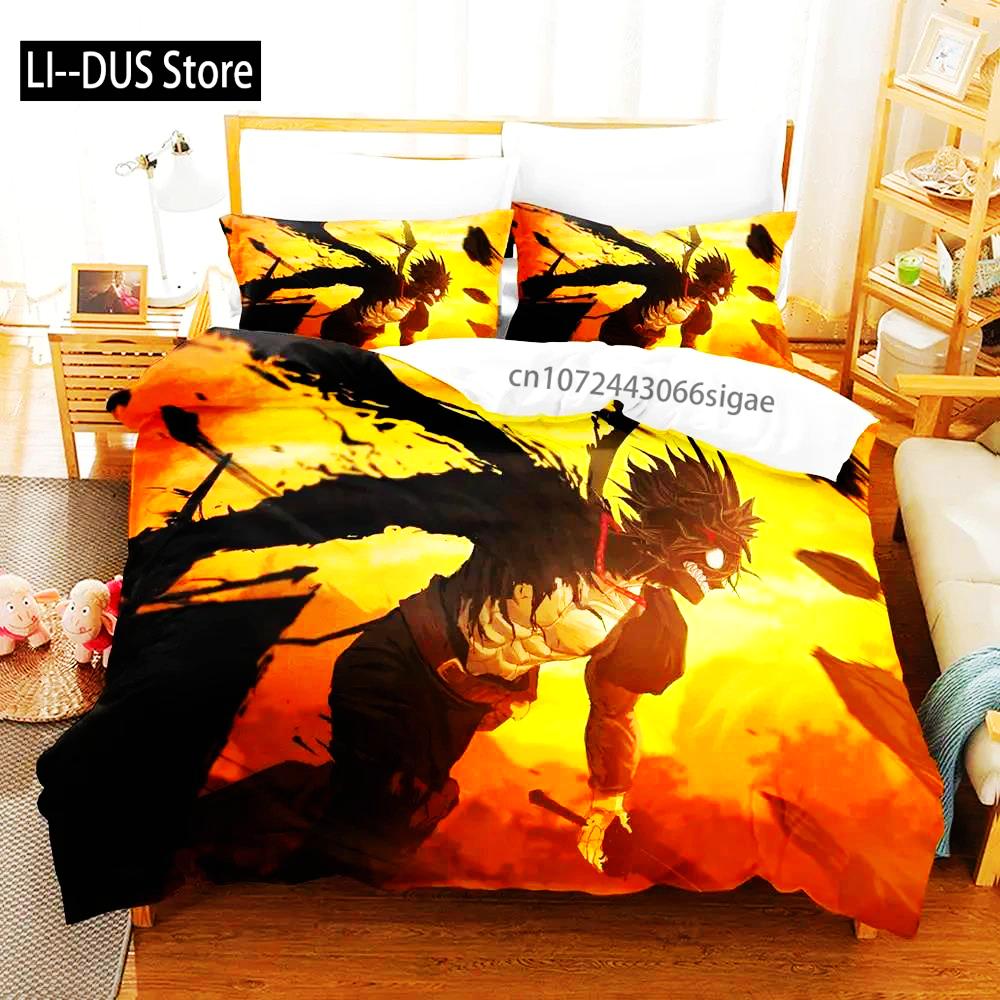Black Clover Bedding Set Single Double Full Queen King Size Anime Duvet Cover Set For Adults Boys Quilt Cover Pillowcase