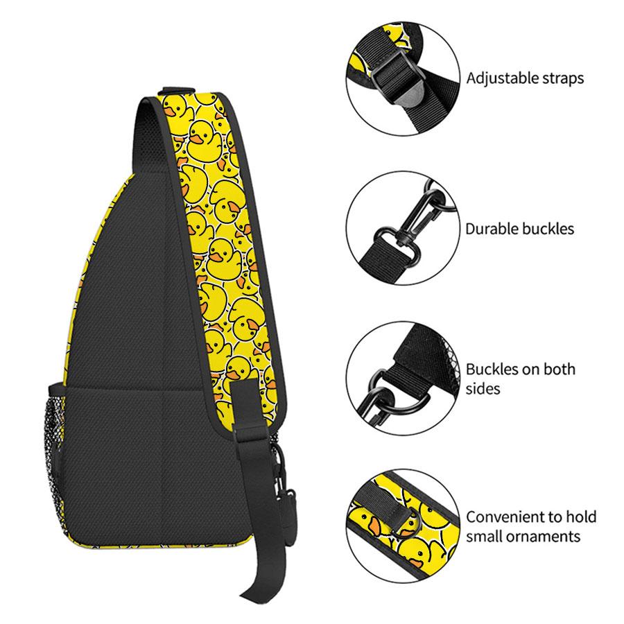 Yellow Duck Pattern Big Chest Bag Men's and Women's Kids Best Gift 2D Flat Cartoon Large Capacity Outdoor Sports Leisure Fashion