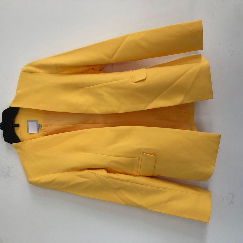 

Повседневный костюм Осень Новое поступление Зарубежная торговля Женская одежда Минималистичный Все сочетающийся Приталенный V-образный вырез без застежки Пальто с длинным рукавом Топ 29697 Yellow A- 7-2-2 S