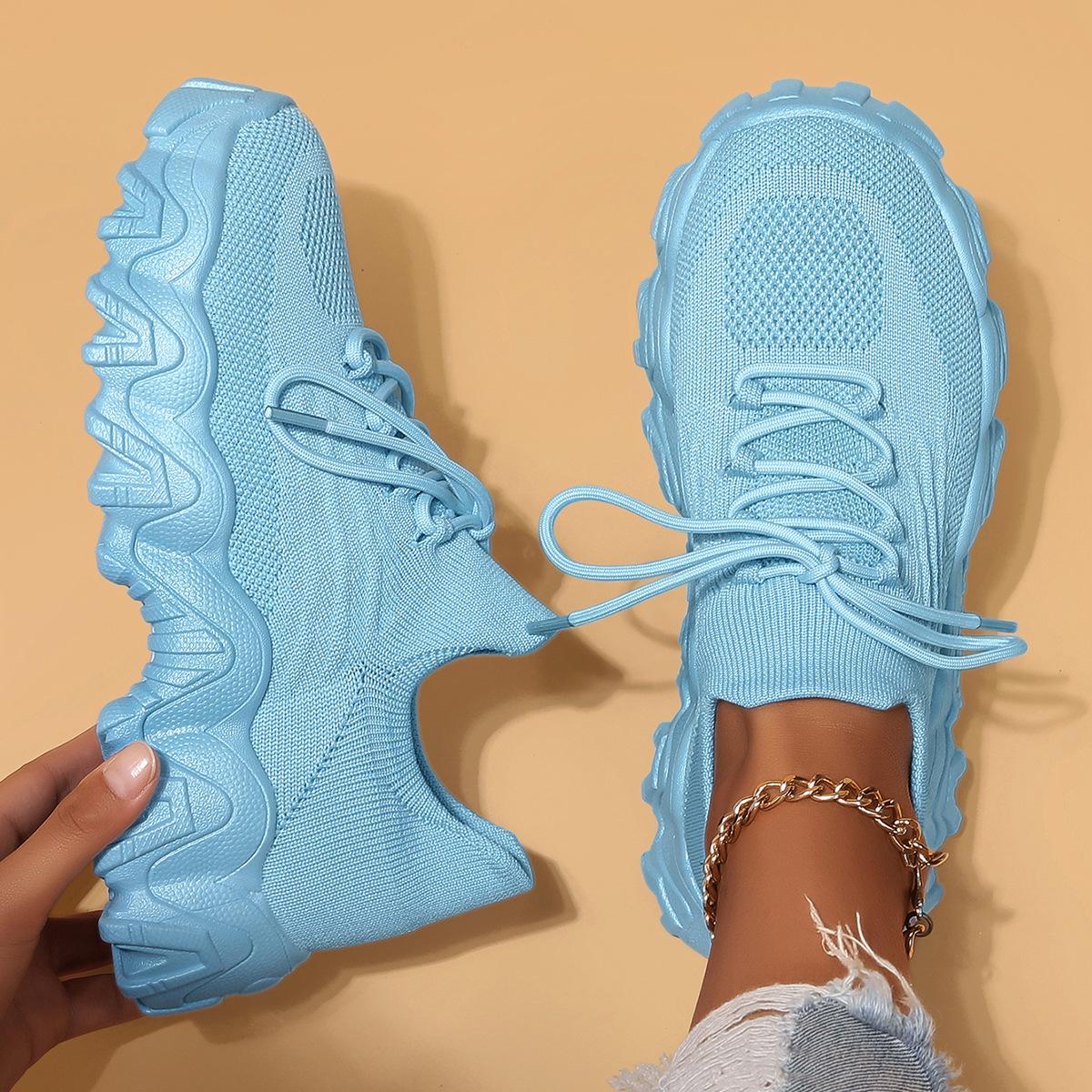 

Белые туфли на платформе, женские новые модные осенние универсальные туфли для маффинов, легкие повседневные спортивные стельки, увеличивающие рост, женская обувь 42 синий