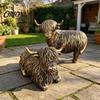 Weatherproof Decorative Yak Figures Highland Resin Figurines, Vintage Bronze Finish Animal Statues, Retro Style Pastoral Sculptures Farmhouse