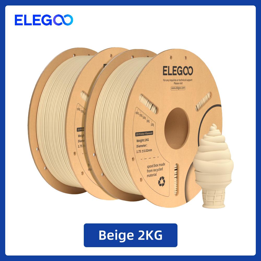 ELEGOO 1.75mm PLA+ Filament 2KG Set Plastic 3D PLA for Most FDM 3D Printers Dimensional Accuracy +/- 0.02mm 2pcs*1kg PLA+ Set