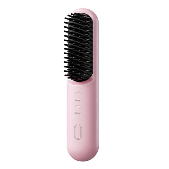Hair Comb Cordless Straightening Brush with 30s Fast Heat Frizz-Free Smooth Styling USB-C Rechargeable Ceramic Teeth Hair Brush