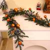 2025 Christmas Encrypted Rattan Wreath Hanging Ornaments for Door & Wall with Snow Scene Decor