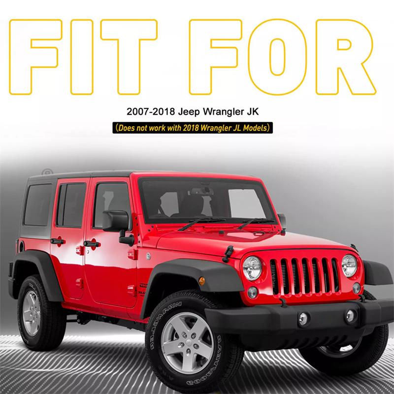 1Pair Car Rain Gutter Extensions Roof Water Guard Diversion Channel Slot For Jeep Wrangler Jk Jku 2007-2018 External Accessory