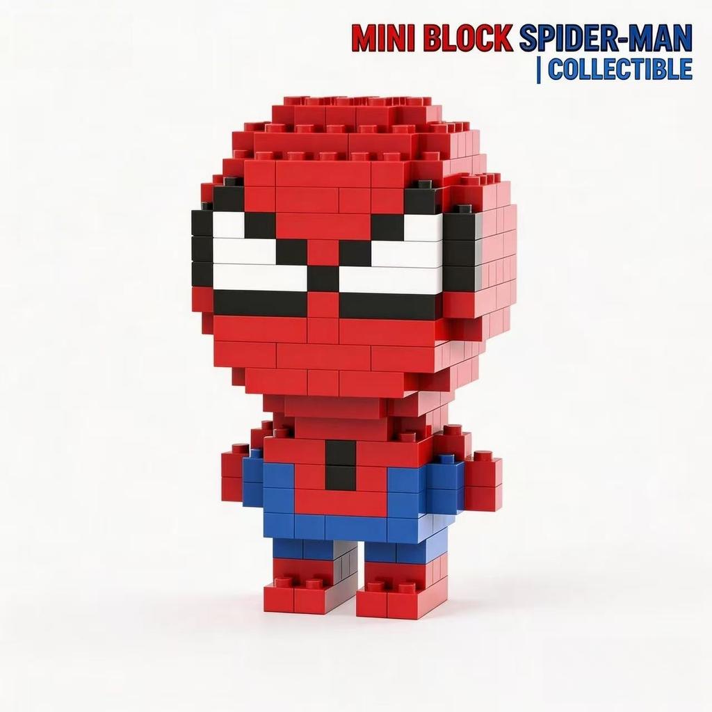 Bloques de Construcción de Diamantes Marvel Spider-Man Iron Man Set de Mini Figuras Juguete Educativo STEM para Niños Regalo para Niños