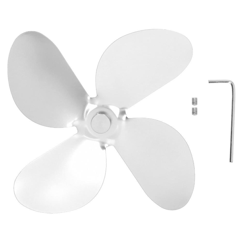 Aluminum Alloy Stove Fan Blades High Temperature Resistant 4 Blades Heat Powered Fan Heavy Duty High Performance